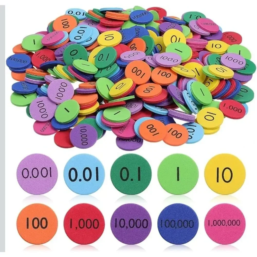 Place Value Discs Math Learning Manipulatives 320 pieces NIP counting classroom